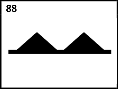 Rappresentazione simbolica di un fronte freddo con linea blu e triangoli orientati nella direzione di movimento